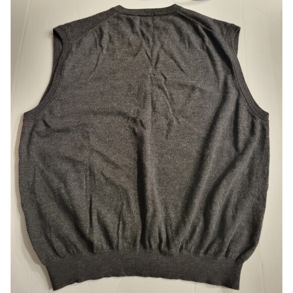 Brooks Brothers 346 Italian Merino Wool V-Neck Sweater Vest XL Grey - Picture 8 of 10
